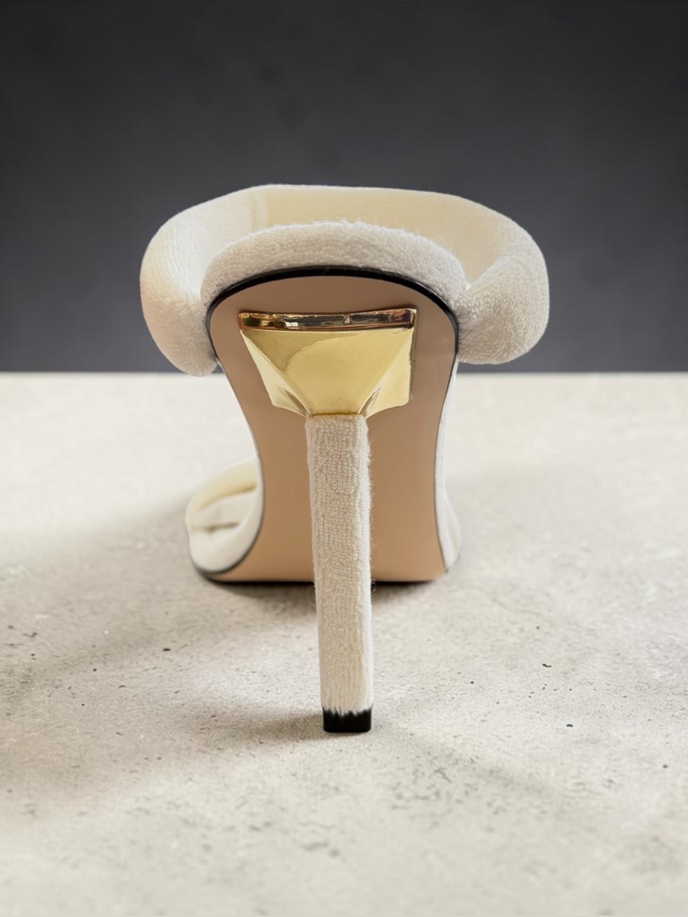 Good American French Terry High Heel in White - Picture 5 of 6
